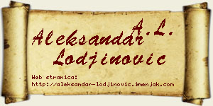 Aleksandar Lođinović vizit kartica